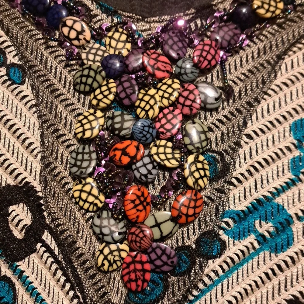 Vince Camuto Beaded Patterned Dress - Picture 5 of 7